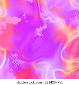 Elegant Curve Fluid Liquid Violet Pink Flow Dynamic Design and Light Neon Wavy Swirl Gradient Lines   Pixel Art Cube Geometric Shapes Pattern  Holiday celebration energy soft colors	
