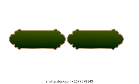 Elegant Dark Green Label Template Classic Name Tags and Frames