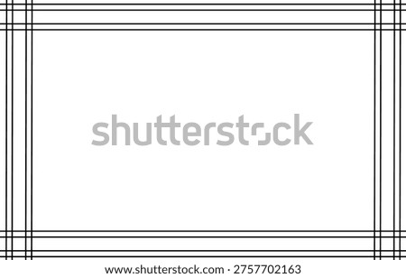 Elegant double line rectangular frame with thin border lines, ideal for certificates and formal documents.