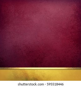 elegant fancy burgundy red and gold background with shiny gold ribbon stripe and vintage texture, layered color design