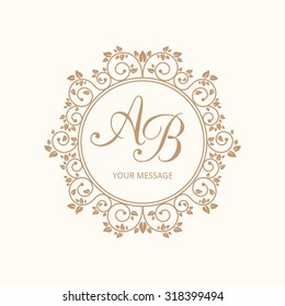 Elegant Floral Monogram Design Template One Stock Vector (Royalty Free ...