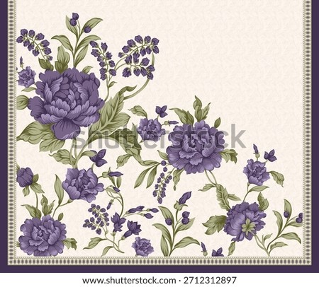  Elegant floral pattern featuring large