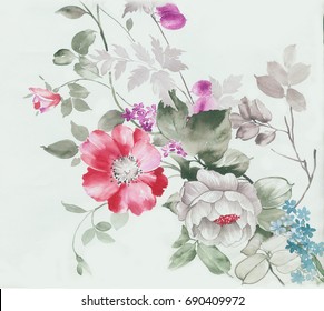 華やかな花 葉と花のデザイン のイラスト素材 Shutterstock