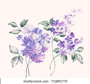 Flowers Full Romance Leaves Flowers Art Stock Illustration 1440666824