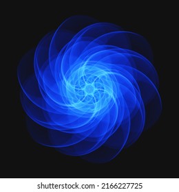 Elegant Fractal Pattern Sacred Geometry Mysterious Mandala Pattern Colorful Icon Blue