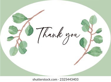 
Elegant Framed Eucalyptus Greenery Thank you Card Gorizontal - Powered by Shutterstock