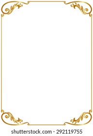 Elegant Gold Frame Isolated On White Stock Vector (Royalty Free ...