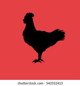 Elegant Hand Drawn Chicken Silhouette Farm Stock Vector (Royalty Free ...