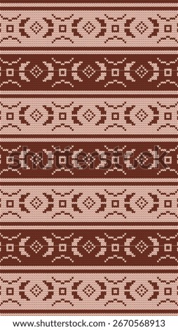 Elegant knitted pattern design in warm earthy tones for textile, fabric, and print projects