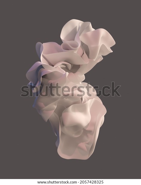 Elegant\
light fabric divided on a dark beige background. Flying fabric\
texture. High resolution image. 3D\
rendering