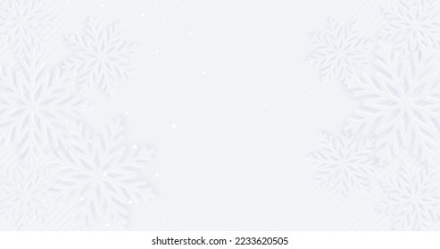 Elegant light grey white background with snowflakes and star bokeh. Glowing sequins. Abstract elegant banner. New year 2023 greeting card. Deluxe Merry Christmas BG. Premium sale ad backdrop. Stripes - Powered by Shutterstock