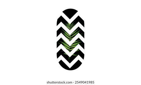 Elegant logo design with leaf on zigzag pattern,simple luxury design for nature logo concept - Powered by Shutterstock