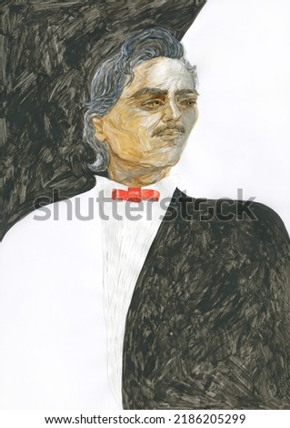 elegant man. contemporary painting. watercolor illustration
