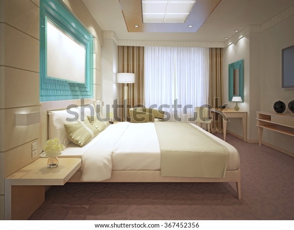 Elegant Master Bedroom Trend Large Panneled Stock Illustration