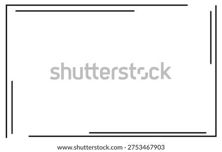Elegant minimal rectangular frame with thin decorative corner lines, suitable for certificates, invitations, posters, and document layouts.