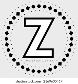 Elegant And Minimal Round Frame Spa And Esthetic Logo Gray And Black Z