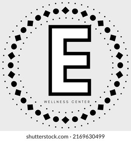 Elegant And Minimal Round Frame Spa And Esthetic Logo Gray And Black E