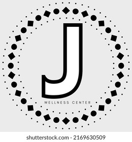 Elegant And Minimal Round Frame Spa And Esthetic Logo Gray And Black J