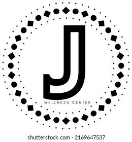 Elegant And Minimal Round Frame Spa And Esthetic Logo White And Dark Gray J