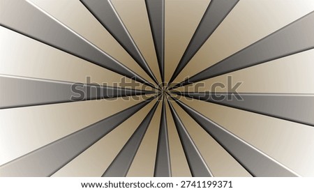 elegant rays emanating from central point in glossy silver and gold tones