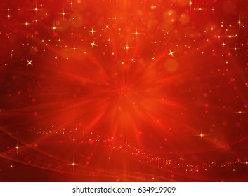Elegant Red Festive Background With Stars