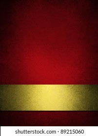 Elegant Red And Gold Christmas Background With Vintage Grunge Texture And Vignette Border With Copy Space For Text Or Ad