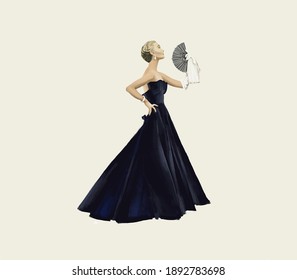 Elegant Retro Fashion Woman New Look