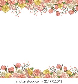 Elegant Rose Floral Invitation Template 300DPI