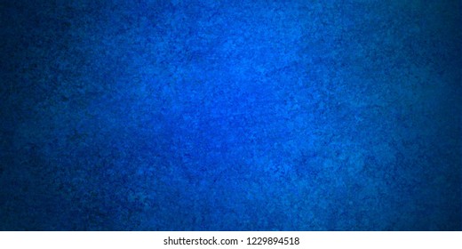 Elegant Sapphire Blue Background With Dark Black Border Shadow And Vintage Distressed Texture Grunge