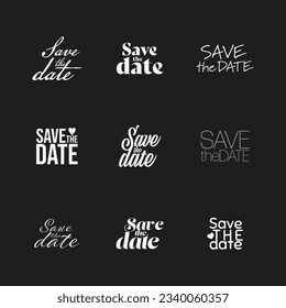 Elegant Save the date calligraphic set - Powered by Shutterstock