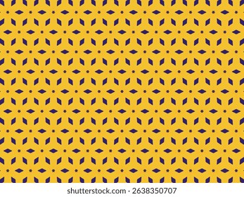 Elegant seamless geometric pattern in mustard yellow and dark purple, perfect for textile, wallpaper, and branding projects. - Powered by Shutterstock - Get 15% off with code: PIKWIZARD15