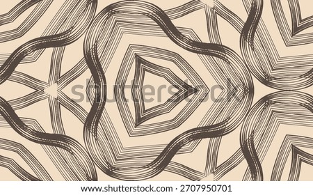 Elegant seamless pattern, repeatable illustration for surface design, geometric style