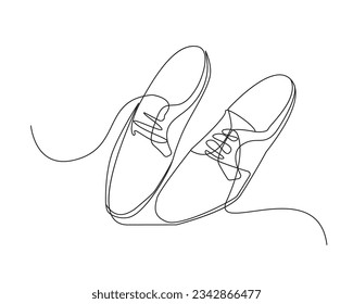Elegant Shoes Single Line Art Drawing  Men's Shoes Minimalist Illustration Continuous Line Drawing  Modern Minimal Contour Drawing  Raster copy