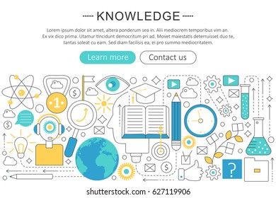  elegant thin line flat modern Knowledge searchng concept. Website header banner elements layout. Presentation, flyer and poster. - Powered by Shutterstock