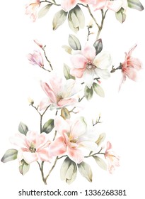 Elegant Watercolor Hand Painted Magnolia