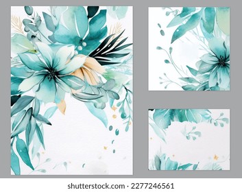 Elegant watercolor wedding invitation card template. - Powered by Shutterstock