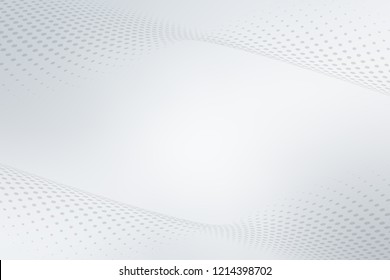 Elegant White Gray Modern Bright Wave Halftone Dots Art Background. Business Design.