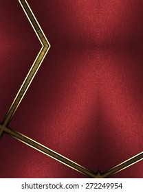 Element for design. Template for design. Abstract red background with golden lines