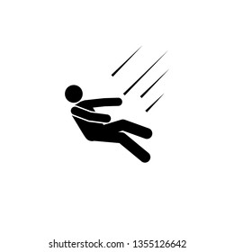 Element of man fall down. Premium quality graphic design icon. Signs and symbols collection icon for websites, web design, mobile app