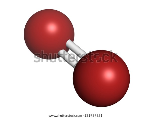 Elemental Oxygen O2 Molecular Model Atoms Stock Illustration 131939321