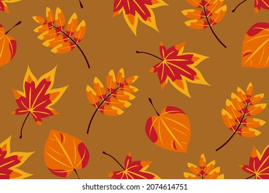 Elements Of Autumn. Leaves Of Autumn. Red Maple Leaves. Vector Illustration For Clothing Design, For Wallpaper, Backdrop, Photobooth