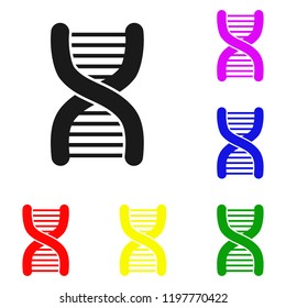 Elements of DNA in multi colored icons. Premium quality graphic design icon. Simple icon for websites, web design, mobile app, info graphics on white background