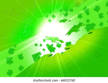 Elements of the puzzle going into a whole. As a symbol of various business solutions.