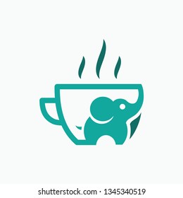 ELEPHANT AND CUP COLLABORATION LOGO DESIGN INSPIRATION - Powered by Shutterstock