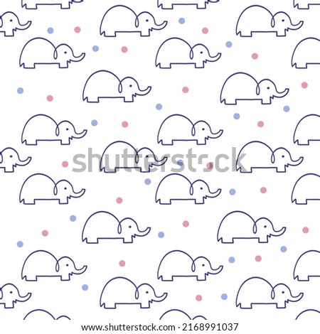elephant handrawn pattern for fabric
