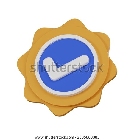 Elevate your projects with a 3D-rendered minimal verified badge icon, adding a sleek and professional touch to your designs. Perfect for web, presentations, and more.