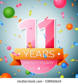 Eleven Years Anniversary Celebration Background Anniversary Stock ...