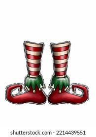 Elf Feet Water Color  Boot Leg