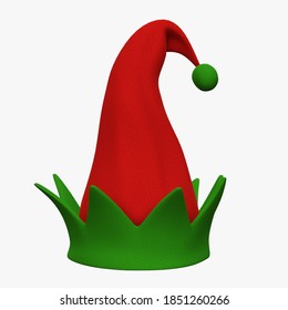 Elf Hat, 3D Rendering Isolated On White Background