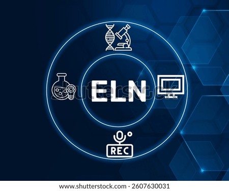eln electronic lab notebook.ELN acronym. A digital notebook used by professionals for recording lab experiments and results.
